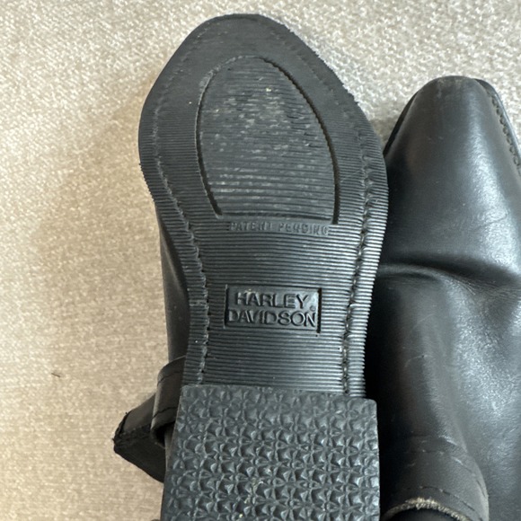 Harley Davidson Black Leather Pull On Harness Biker Boots Women's Size 9 - Picture 7 of 11